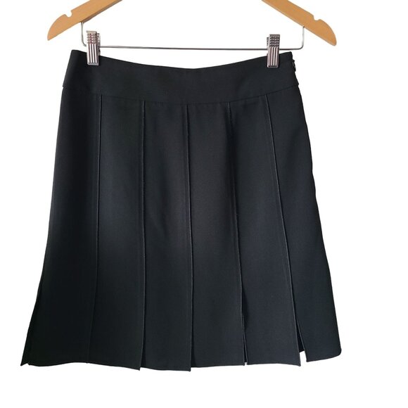 VTG Cache US Women's Size 0 Open Pleated Mini Skirt Black Lightweight Y2K - Picture 1 of 9